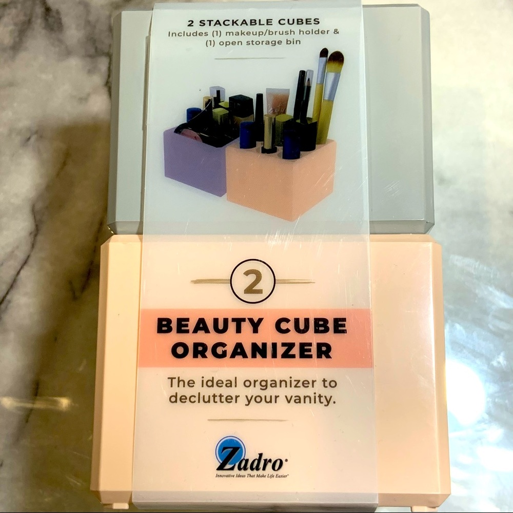 2 Pack Zadro Stackable Beauty Cube Organizers